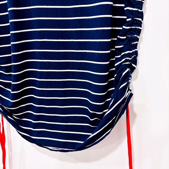 🌼NWOT🌼 ENVIE DE FRAISE – Navy striped maternity top with red drawstrings * - Picture 5 of 7